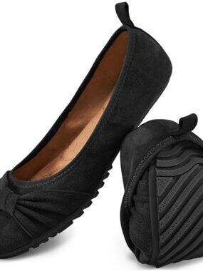 Suede Ballet Flats Slip On Loafers Memory Foam Insole Women's Shoes